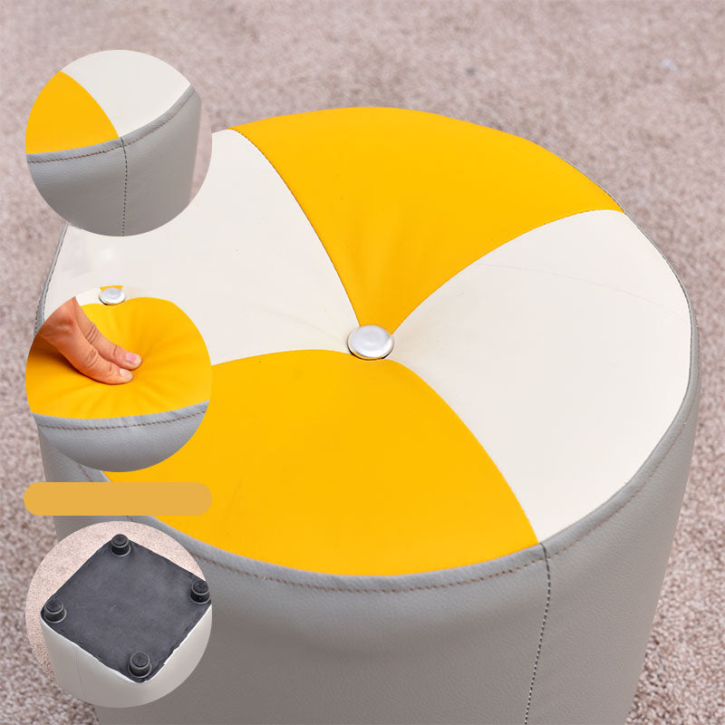 Modern Yellow Cube Water Resistant Color Piece Leather Indoor Cube