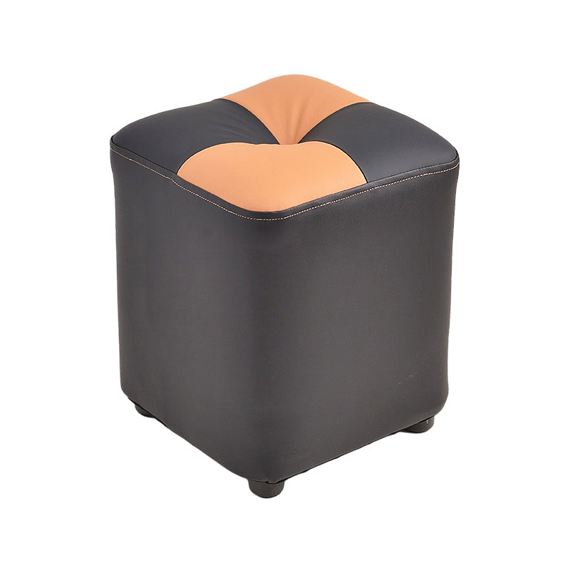 Modern Yellow Cube Water Resistant Color Piece Leather Indoor Cube