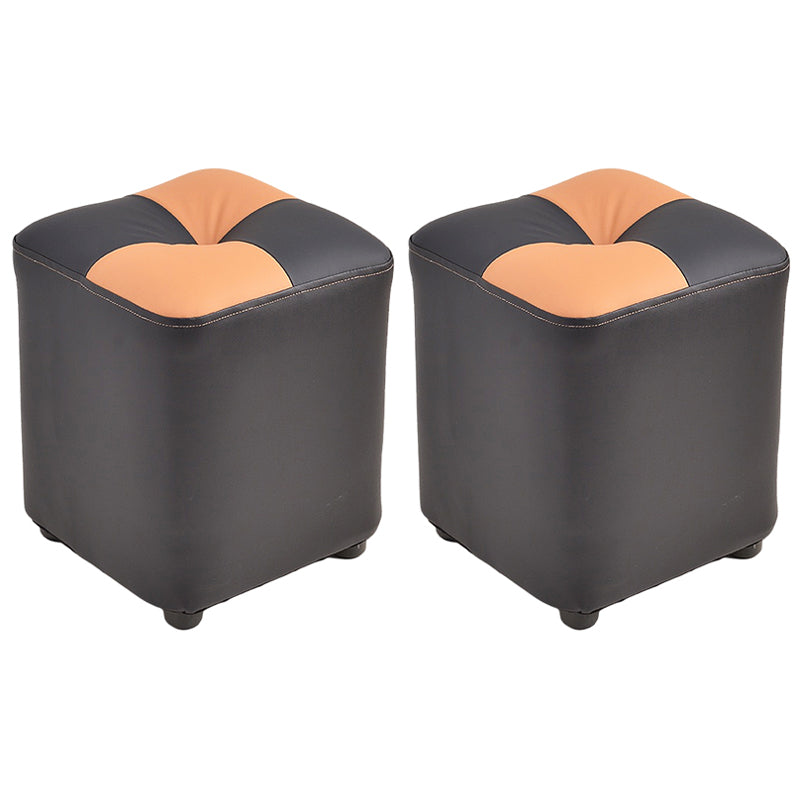 Modern Yellow Cube Water Resistant Color Piece Leather Indoor Cube