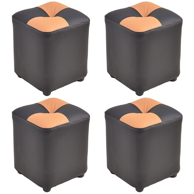 Modern Yellow Cube Water Resistant Color Piece Leather Indoor Cube