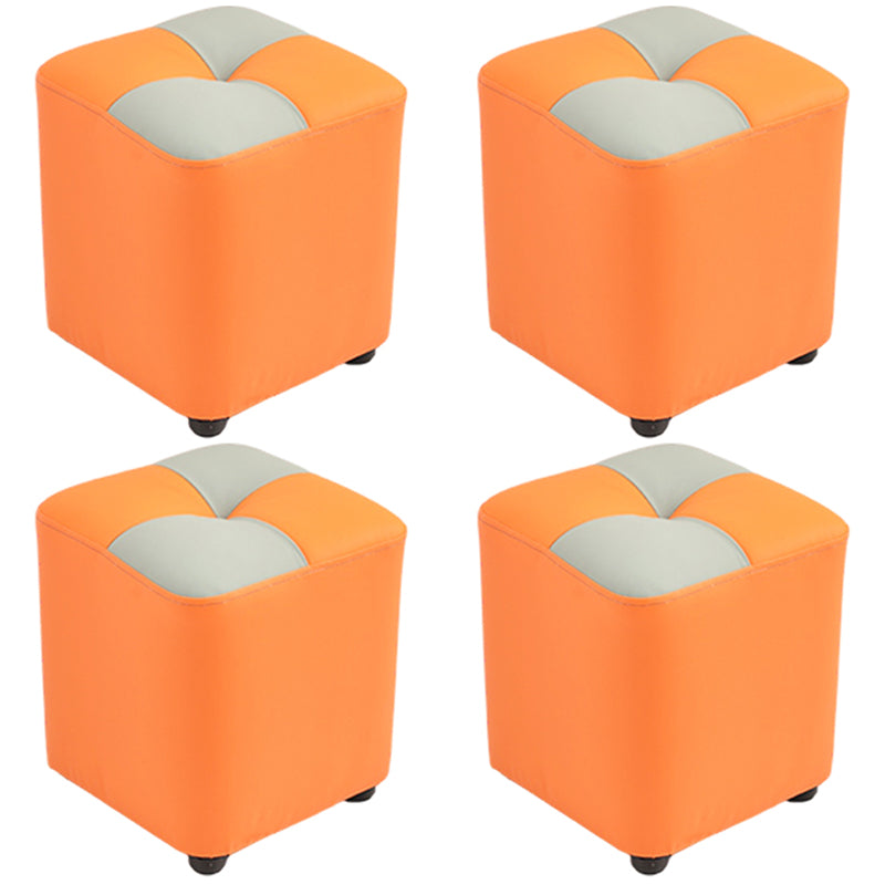 Modern Yellow Cube Water Resistant Color Piece Leather Indoor Cube