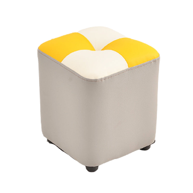Modern Yellow Cube Water Resistant Color Piece Leather Indoor Cube