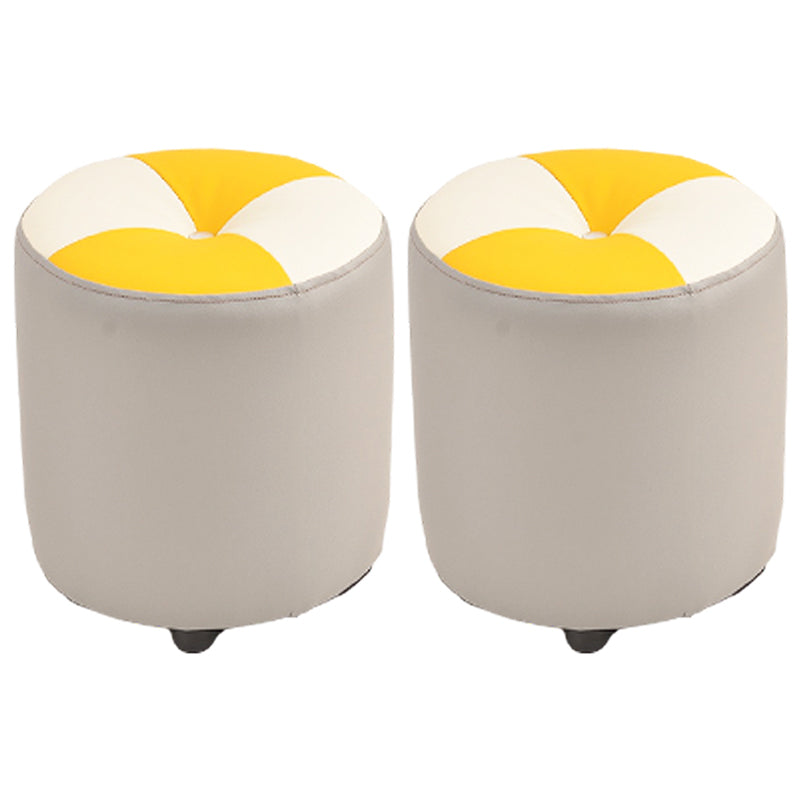 Modern Yellow Cube Water Resistant Color Piece Leather Indoor Cube