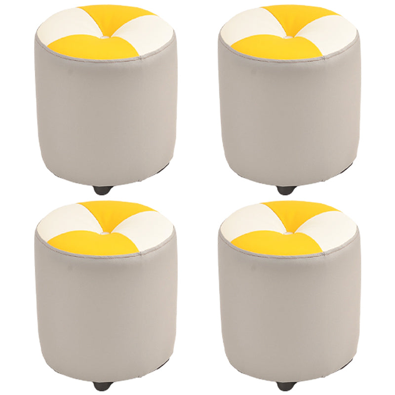 Modern Yellow Cube Water Resistant Color Piece Leather Indoor Cube