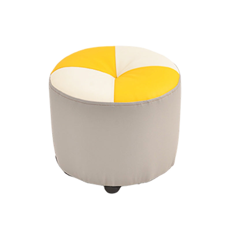 Modern Yellow Cube Water Resistant Color Piece Leather Indoor Cube