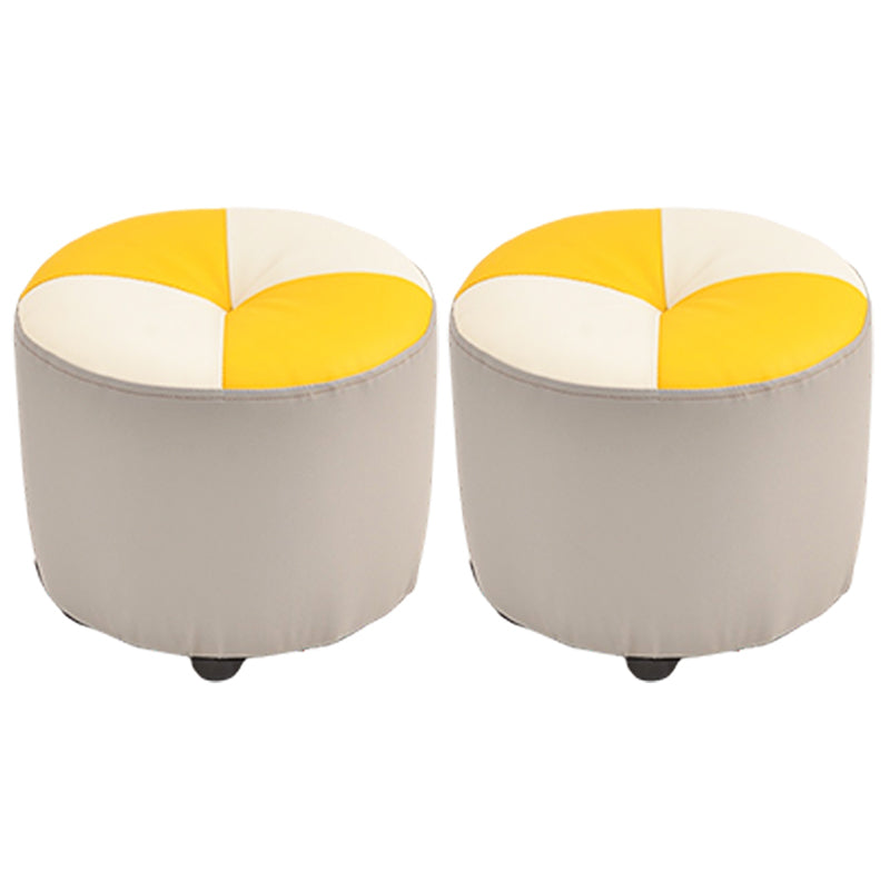 Modern Yellow Cube Water Resistant Color Piece Leather Indoor Cube