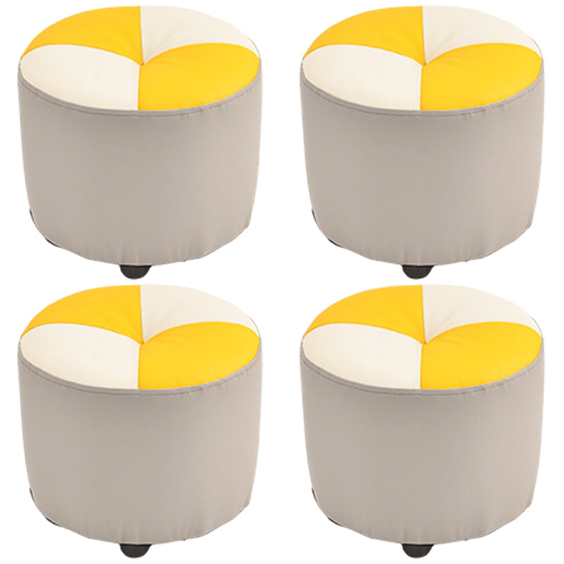 Modern Yellow Cube Water Resistant Color Piece Leather Indoor Cube