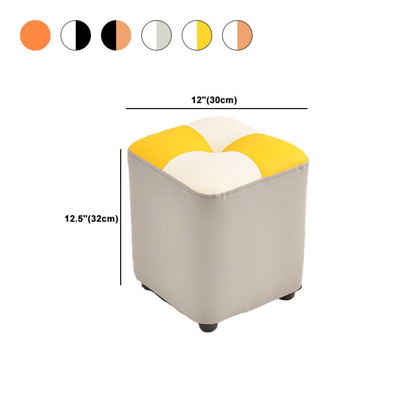 Modern Yellow Cube Water Resistant Color Piece Leather Indoor Cube