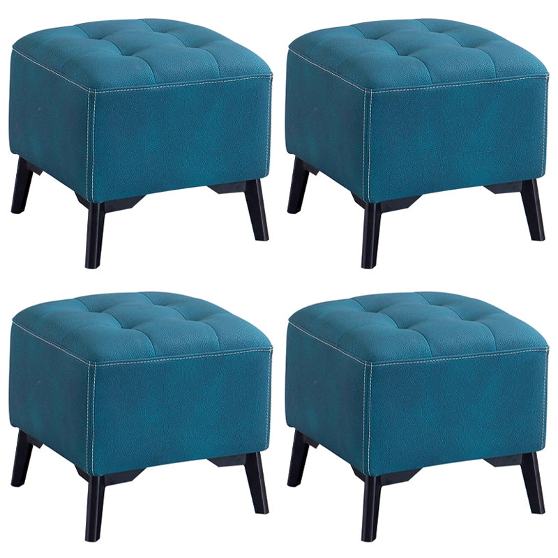Contemporary Plain Chair Ottoman Plain Cotton Tufted Footstool Ottoman