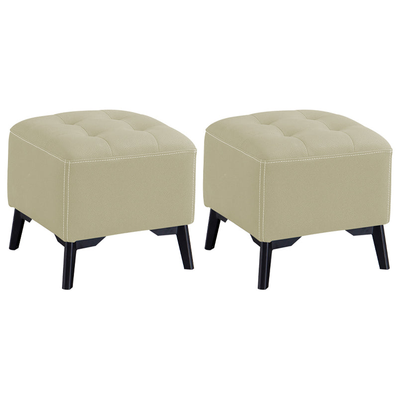 Contemporary Plain Chair Ottoman Plain Cotton Tufted Footstool Ottoman