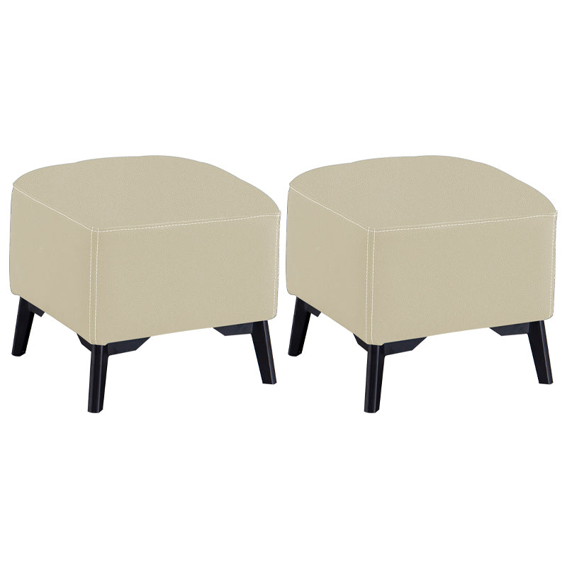Contemporary Plain Chair Ottoman Plain Cotton Tufted Footstool Ottoman