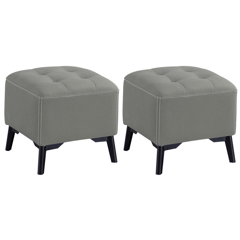 Contemporary Plain Chair Ottoman Plain Cotton Tufted Footstool Ottoman