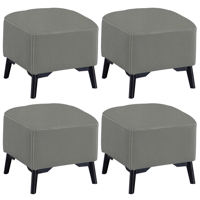 Contemporary Plain Chair Ottoman Plain Cotton Tufted Footstool Ottoman