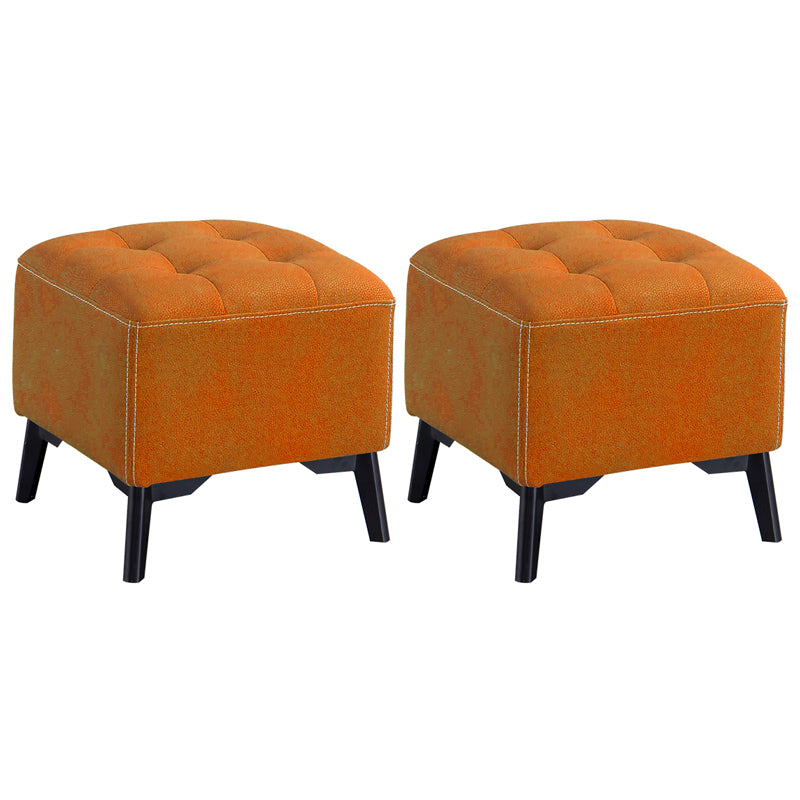 Contemporary Plain Chair Ottoman Plain Cotton Tufted Footstool Ottoman