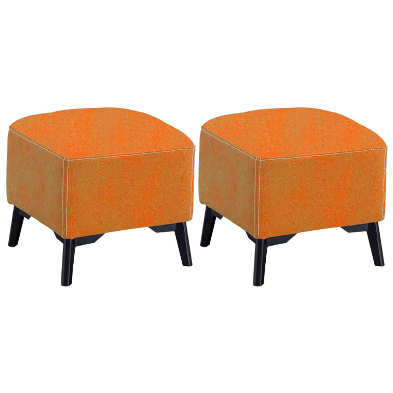 Contemporary Plain Chair Ottoman Plain Cotton Tufted Footstool Ottoman