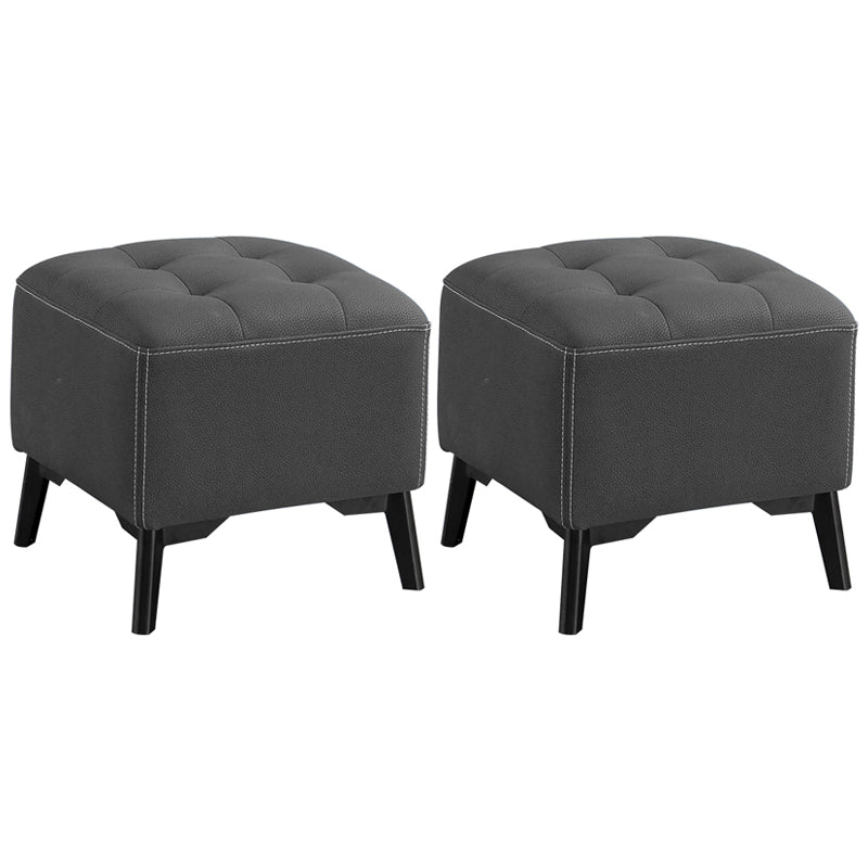 Contemporary Plain Chair Ottoman Plain Cotton Tufted Footstool Ottoman