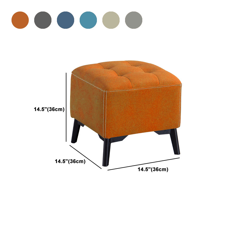 Contemporary Plain Chair Ottoman Plain Cotton Tufted Footstool Ottoman