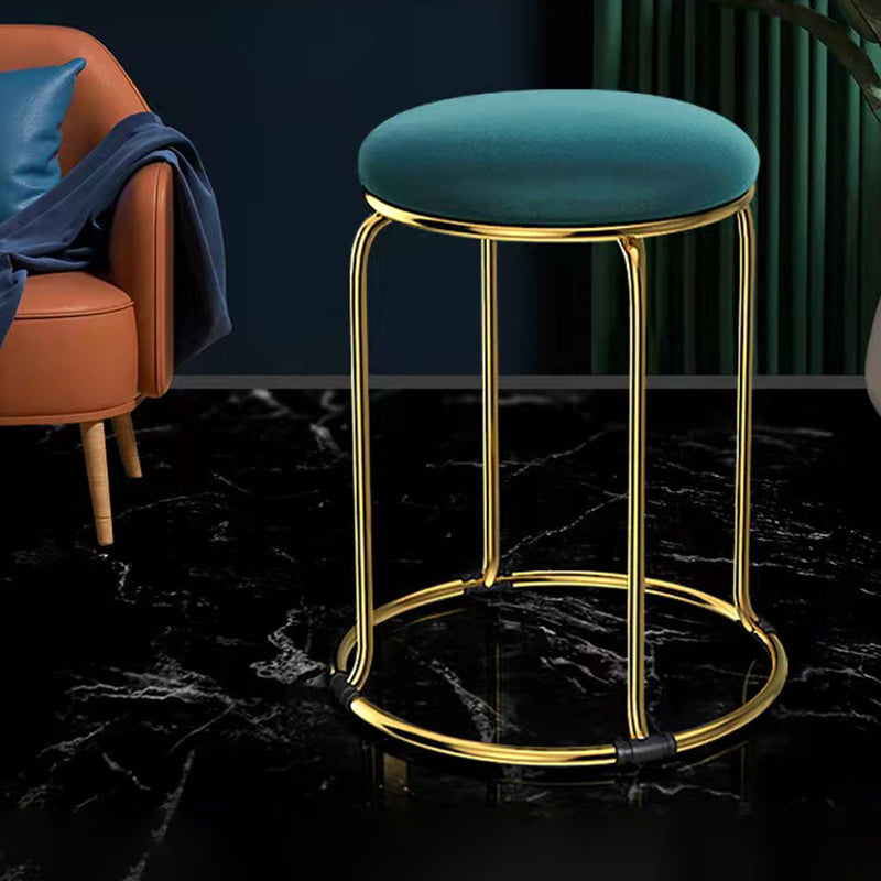 Glam Mental Leg Solid Ottoman Velvet Standard Fade Resistant Solid Color Round Ottoman