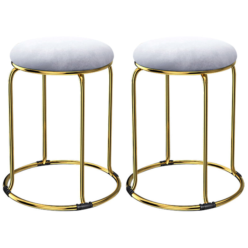 Glam Mental Leg Solid Ottoman Velvet Standard Fade Resistant Solid Color Round Ottoman