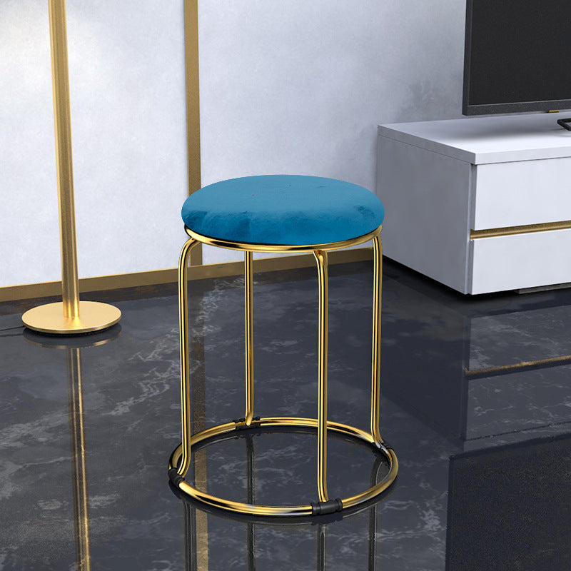 Glam Mental Leg Solid Ottoman Velvet Standard Fade Resistant Solid Color Round Ottoman