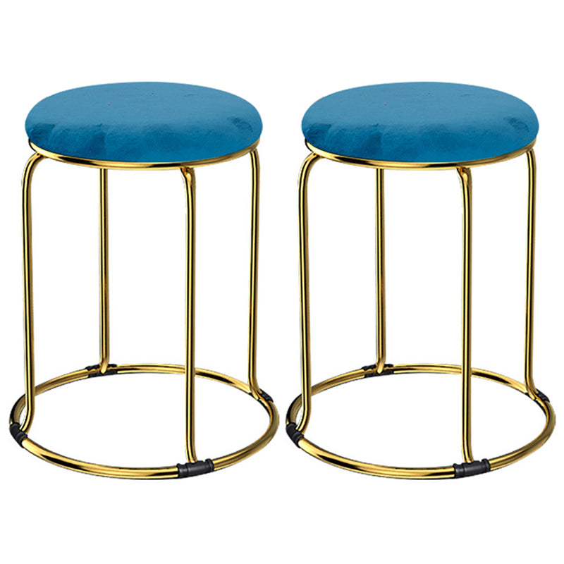 Glam Mental Leg Solid Ottoman Velvet Standard Fade Resistant Solid Color Round Ottoman