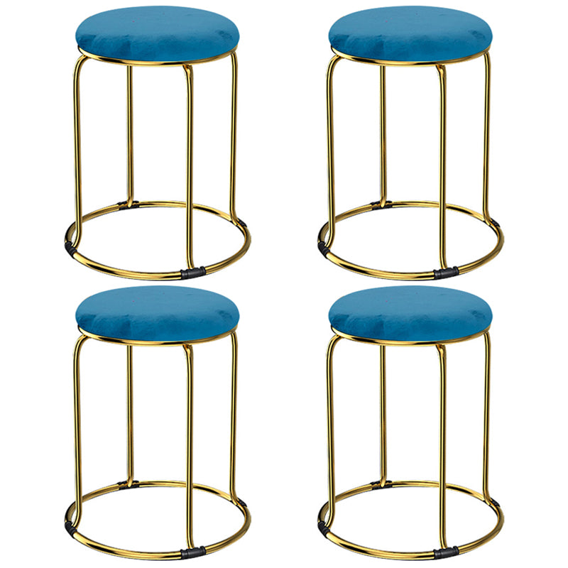 Glam Mental Leg Solid Ottoman Velvet Standard Fade Resistant Solid Color Round Ottoman