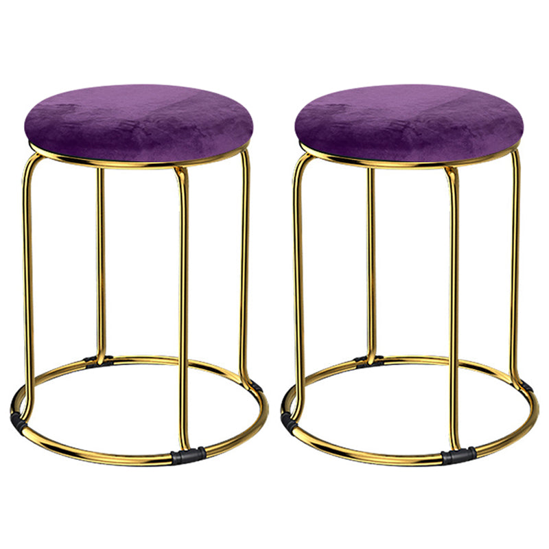 Glam Mental Leg Solid Ottoman Velvet Standard Fade Resistant Solid Color Round Ottoman