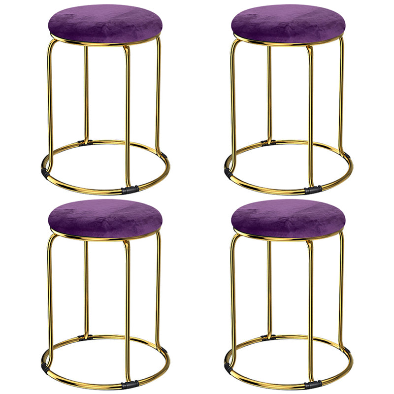 Glam Mental Leg Solid Ottoman Velvet Standard Fade Resistant Solid Color Round Ottoman