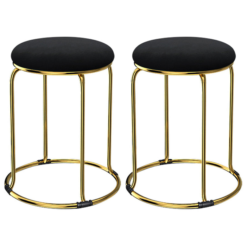 Glam Mental Leg Solid Ottoman Velvet Standard Fade Resistant Solid Color Round Ottoman