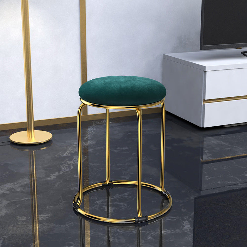 Glam Mental Leg Solid Ottoman Velvet Standard Fade Resistant Solid Color Round Ottoman