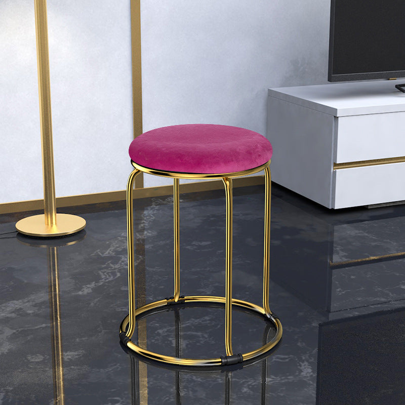 Glam Mental Leg Solid Ottoman Velvet Standard Fade Resistant Solid Color Round Ottoman