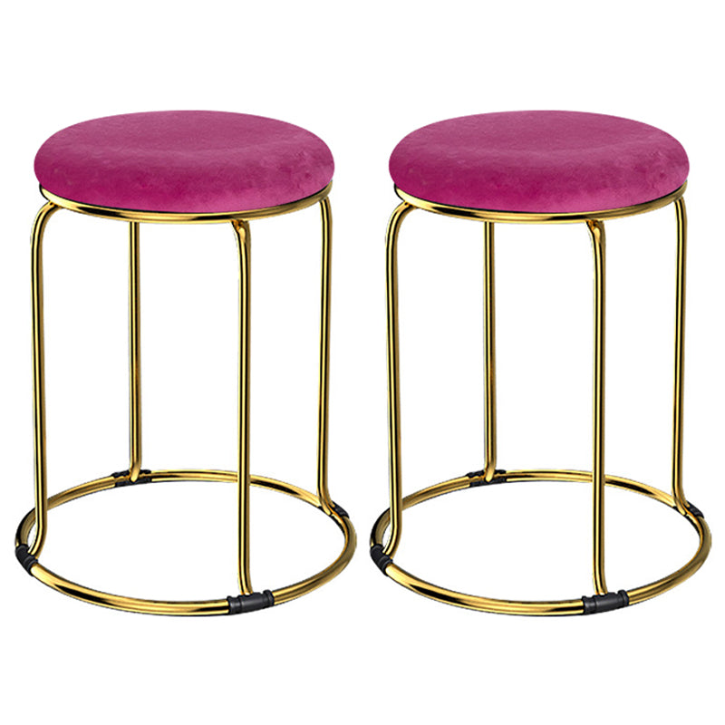 Glam Mental Leg Solid Ottoman Velvet Standard Fade Resistant Solid Color Round Ottoman