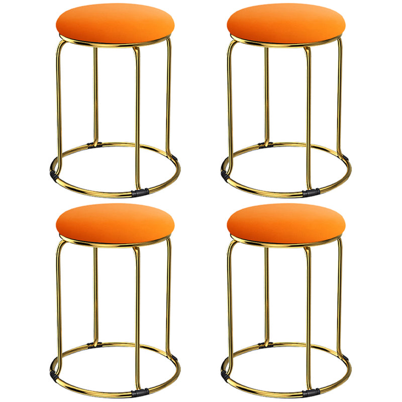 Glam Mental Leg Solid Ottoman Velvet Standard Fade Resistant Solid Color Round Ottoman