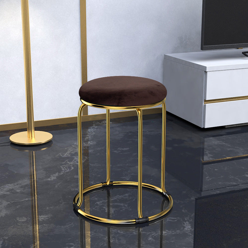 Glam Mental Leg Solid Ottoman Velvet Standard Fade Resistant Solid Color Round Ottoman