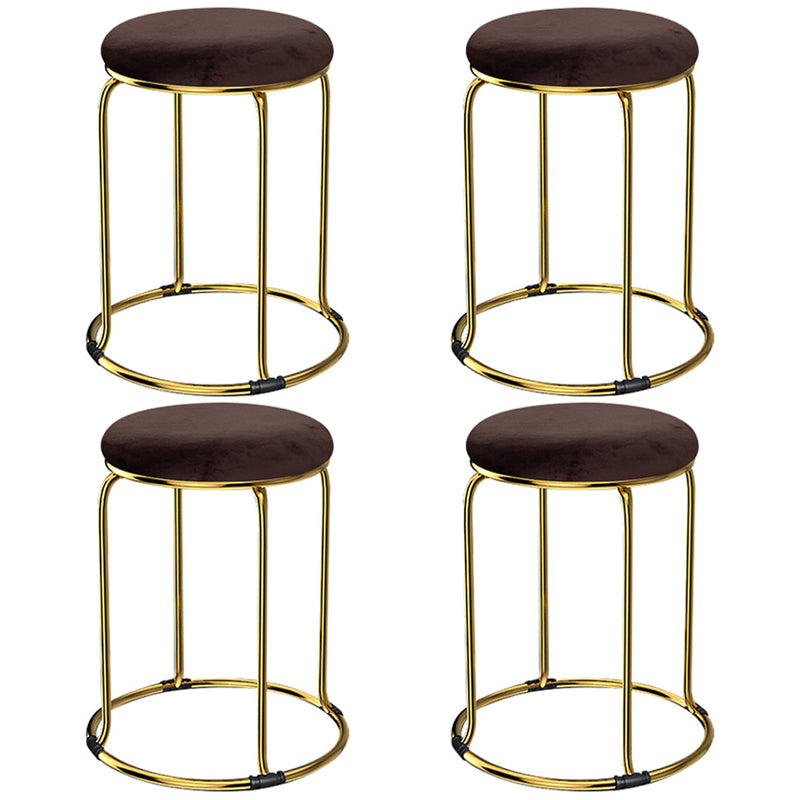 Glam Mental Leg Solid Ottoman Velvet Standard Fade Resistant Solid Color Round Ottoman