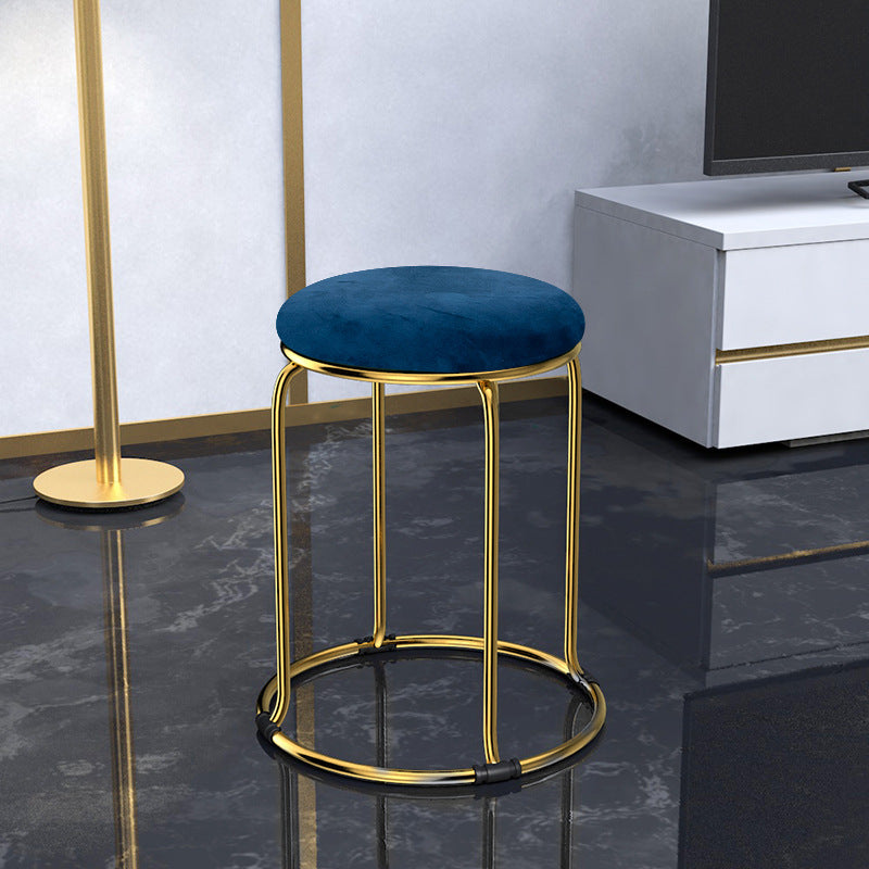 Glam Mental Leg Solid Ottoman Velvet Standard Fade Resistant Solid Color Round Ottoman