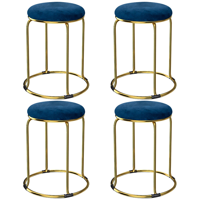 Glam Mental Leg Solid Ottoman Velvet Standard Fade Resistant Solid Color Round Ottoman