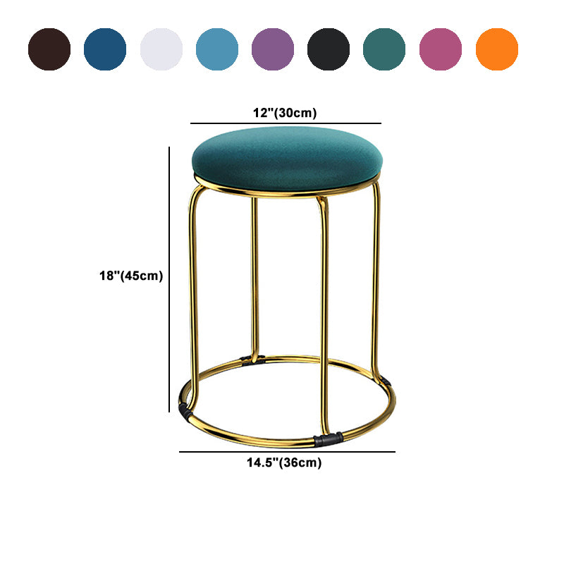 Glam Mental Leg Solid Ottoman Velvet Standard Fade Resistant Solid Color Round Ottoman