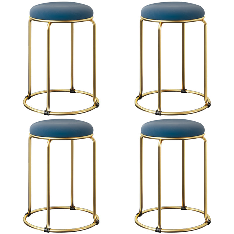 Ottoman Round Glam Pure Color Velvet Tear Resistant Standard Ottoman