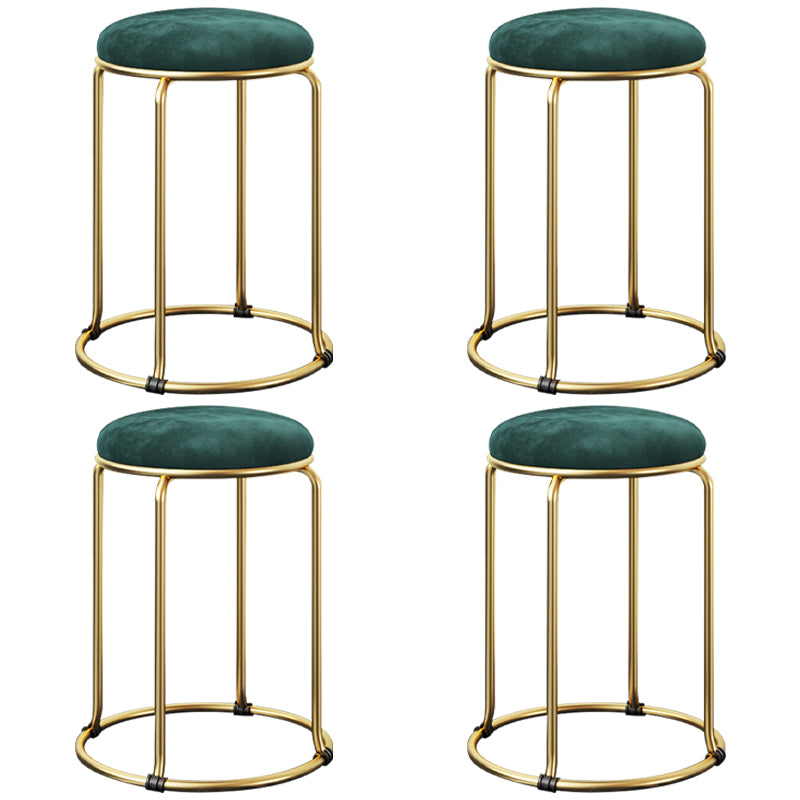 Ottoman Round Glam Pure Color Velvet Tear Resistant Standard Ottoman