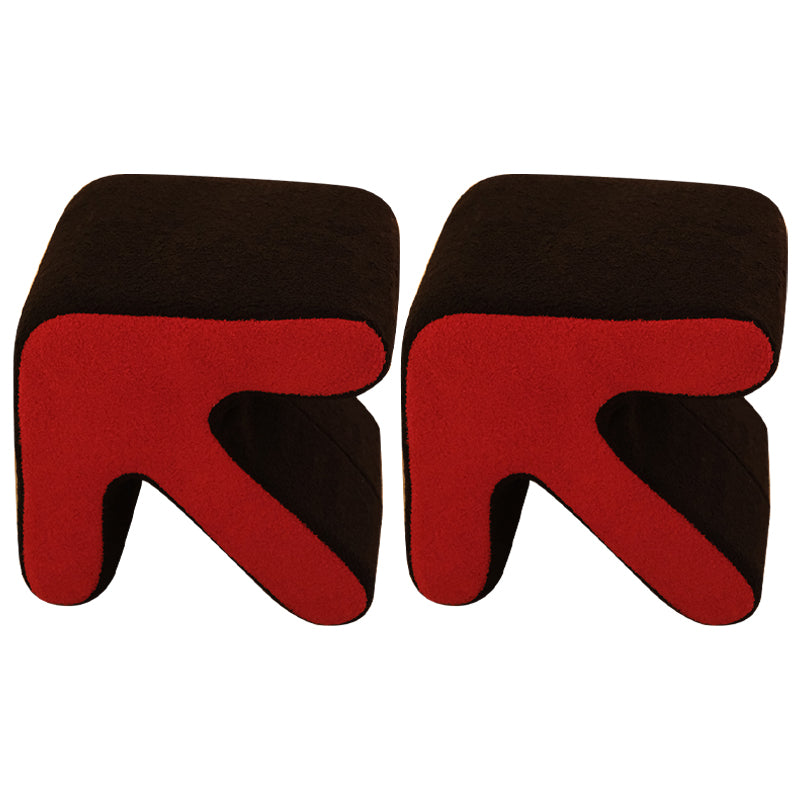 Contemporary Contrast Color Pouf Chair Velvet Arrow Shape Tear Resistant Chair Ottoman