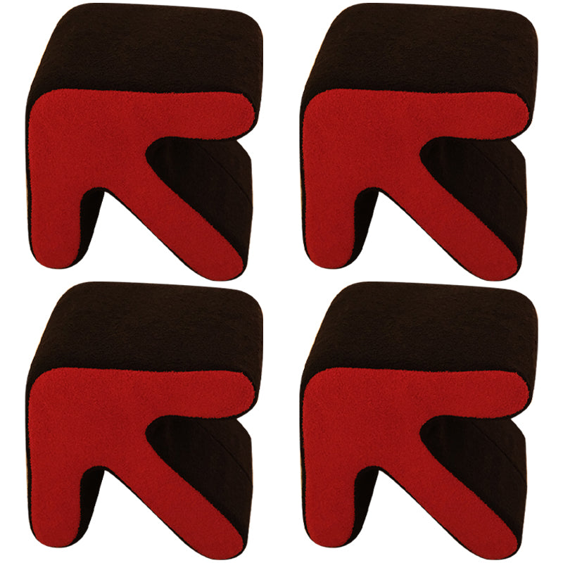 Contemporary Contrast Color Pouf Chair Velvet Arrow Shape Tear Resistant Chair Ottoman