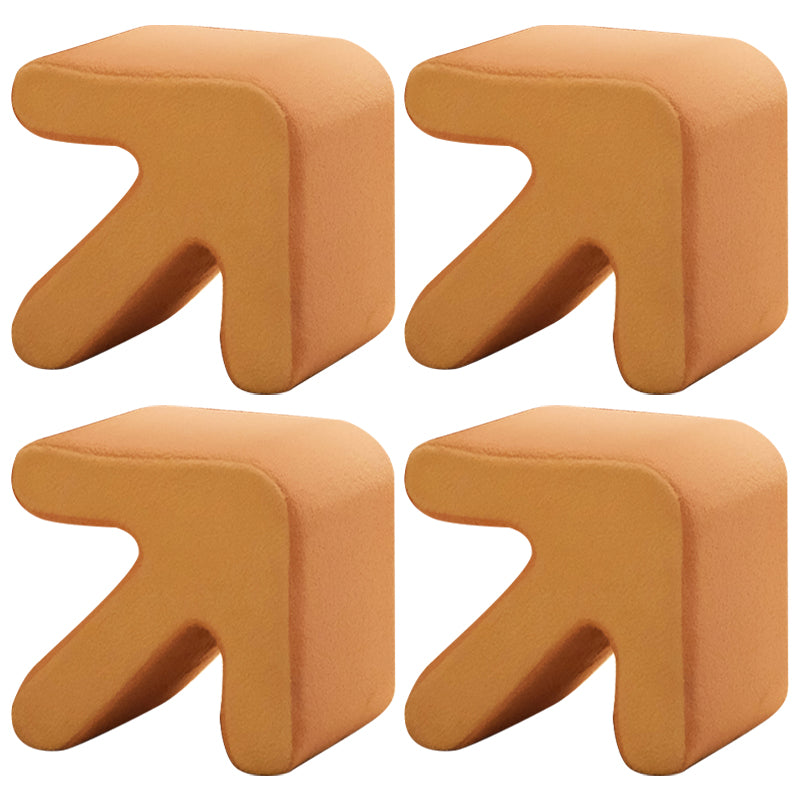 Contemporary Contrast Color Pouf Chair Velvet Arrow Shape Tear Resistant Chair Ottoman