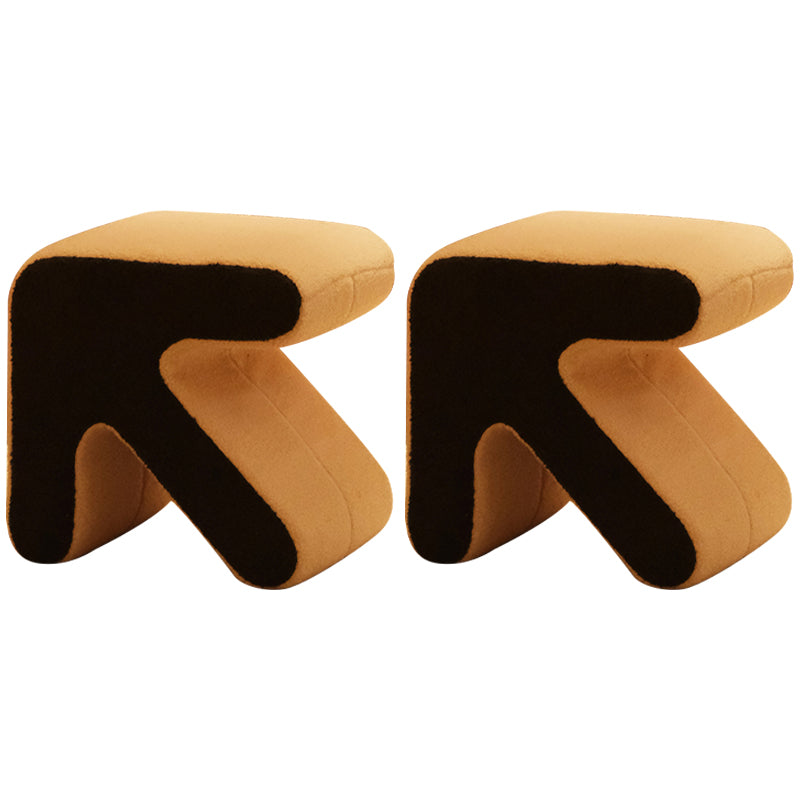 Contemporary Contrast Color Pouf Chair Velvet Arrow Shape Tear Resistant Chair Ottoman