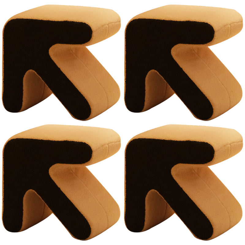 Contemporary Contrast Color Pouf Chair Velvet Arrow Shape Tear Resistant Chair Ottoman