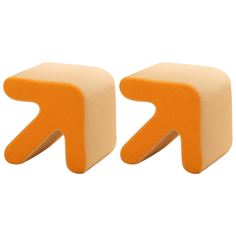 Contemporary Contrast Color Pouf Chair Velvet Arrow Shape Tear Resistant Chair Ottoman