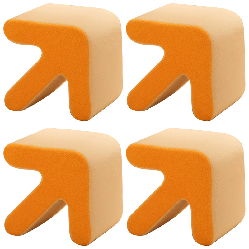 Contemporary Contrast Color Pouf Chair Velvet Arrow Shape Tear Resistant Chair Ottoman