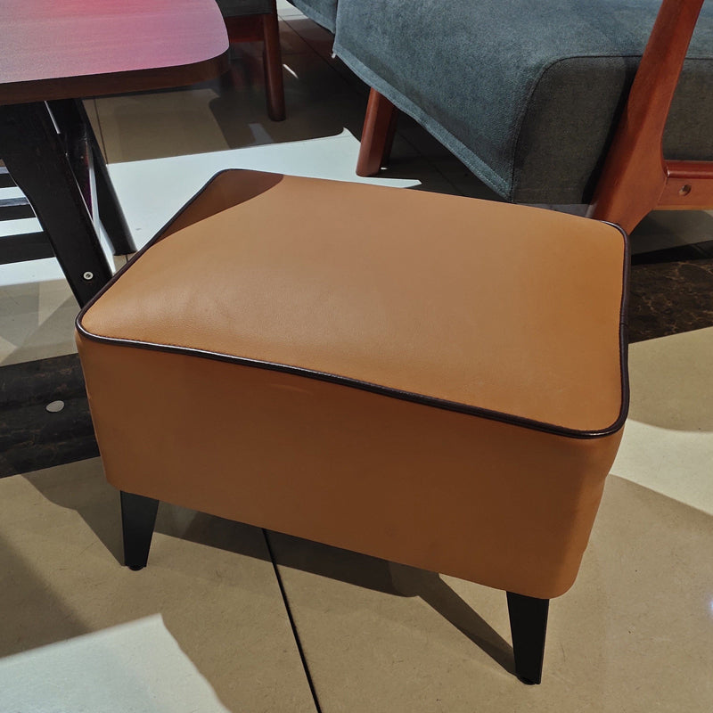 Contemporary Plain Pouf Ottoman Rectangle PU Leather Water Resistant Target Pouf