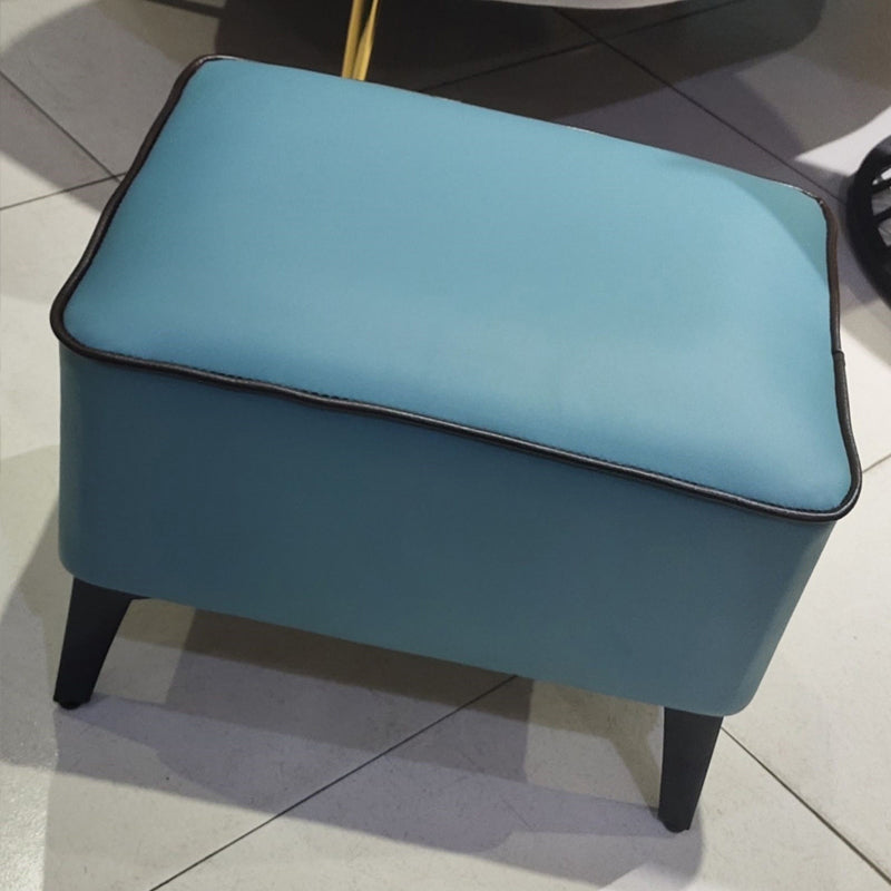 Contemporary Plain Pouf Ottoman Rectangle PU Leather Water Resistant Target Pouf