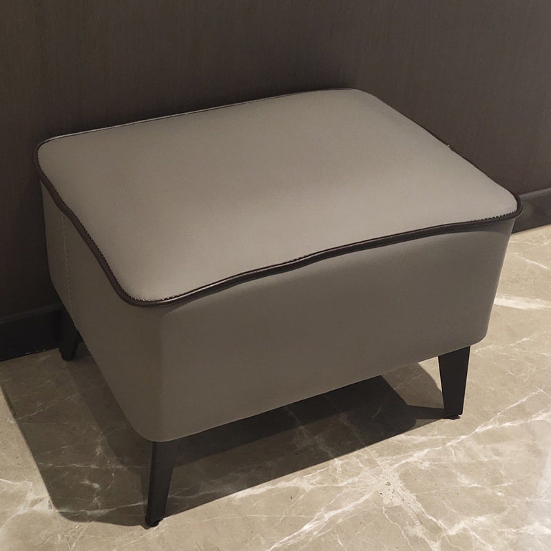 Contemporary Plain Pouf Ottoman Rectangle PU Leather Water Resistant Target Pouf